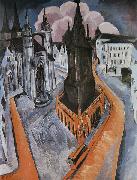 Ernst Ludwig Kirchner Der rote Turm in Halle oil on canvas